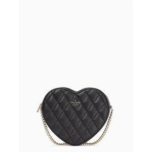 Kate Spade Black Quilted Heart Crossbody Bag